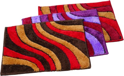 SWAGAT Polyester Door Mat(Multicolor, Medium, Pack of 3)