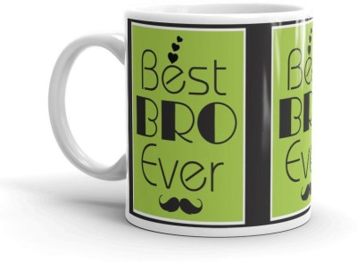 Krishnamcart Best Bro Ever. Pattern Ceramic Coffee 325ml Ceramic Coffee Mug(325 ml)