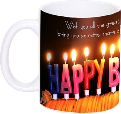Megharthprint Happy Birthday Coffee mug in White Ceramic Coffee Mug(330 ml)