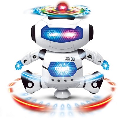 Skstore Dancing Robot with Flashing Lights and Music, White(Multicolor)