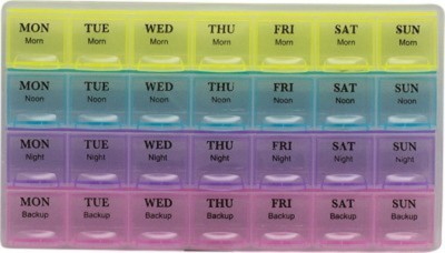 Divinext 1 week Pill Medicine Tablet Case box Storage 28 Days Pill Box(Multicolor)