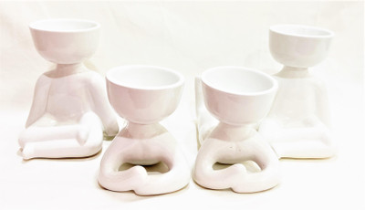 Your Local Store Yoga poses Pots - set of 4 Plant Container Set(Pack of 4, Ceramic)
