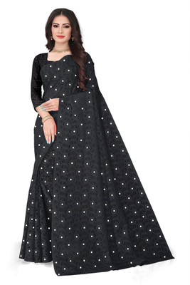 SNEH FAB Printed Bollywood Net Saree(Black)