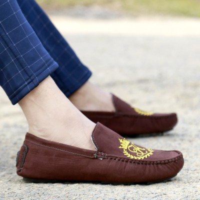 Sabates Suede Loafer Shoes For Men |Suede Material Stylish,Casual Loafers For Men Loafers For Men(Brown)