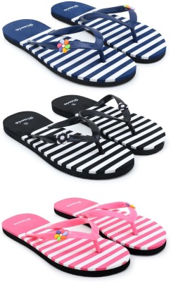 Bizwiz Women for Women Combo 3 Slippers / Flip Flop Slippers(Multicolor , 4)