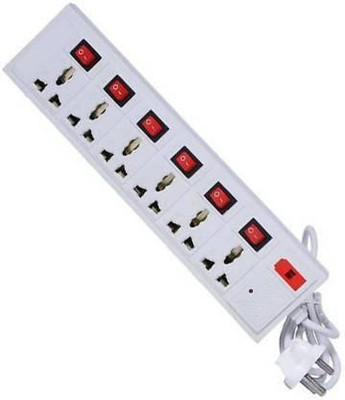 D-DEVOX Extension Switch Board Universal Surge Protector With 6 Socket 6 switch Extension Boards (White) 6 Socket Extension Boards (White, Red) 6  Socket Extension Boards(White, 3 m)