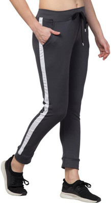 Bluecon Striped Women Grey, White Track Pants