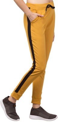 Bluecon Striped Women Yellow, Black Track Pants