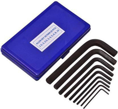 Gadariya King Alloy Steel Hex Key Set Black Hex/Allen Key Set Metric - 9 piece Allen Key Set