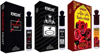 Revolve DARKER NIGHT & GREAT ADVENTURE & RASH E GULAB Floral Attar(Natural)