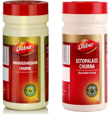 Dabur Sitopaladi and Mahasudarshan Churna for Relief in Cough and The Management of All Types of Fevers(Pack of 2, 60 g, 60 g)