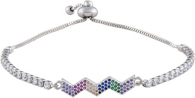 Moon Dust Brass Cubic Zirconia Enamel Charm Bracelet