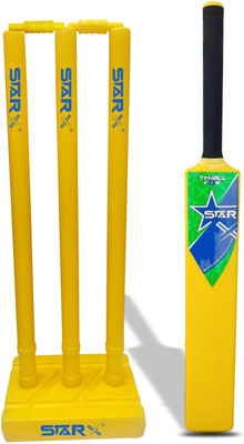 STARX Thrill Fox Heavy Duty First Grade HD Plastic Cricket Bat with Wickets, 8 Number (Bat + Wickets Only) Cricket Kit