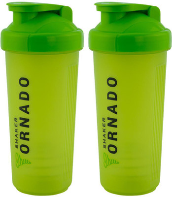 Trueware 700 ml Plastic Shaker(Pack of 2, Green)