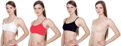 SKINFEEL girls bra free size bra removable padded bra tube bra, six strap bra fancy bra 4n 32 Women Bralette Lightly Padded Bra(Black, Red, White, Beige)