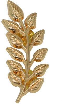 Shiv Jagdamba Stylish Simply Sober Leaf Wedding And Partywear Lapel Pin Brooch(Gold)