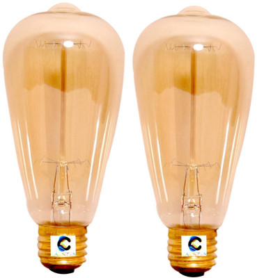 CARSTEN 40 W Basic Standard E27 Incandescent Bulb(Yellow, Pack of 2)