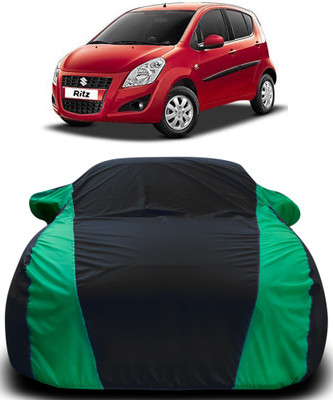 MoTRoX Car Cover For Maruti Suzuki Ritz (With Mirror Pockets)(Black, Green)