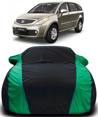 MoTRoX Car Cover For Tata Aria (With Mirror Pockets)(Black, Green)