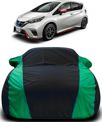 Gavya Car Cover For Nissan Note e-Power (With Mirror Pockets)(Black, Green)