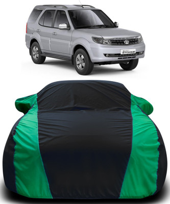 APNEK Car Cover For Tata Safari Storme (With Mirror Pockets)(Black, Green)