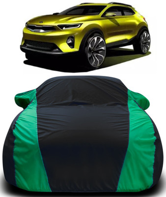 MoTRoX Car Cover For Kia QYI (With Mirror Pockets)(Black, Green)