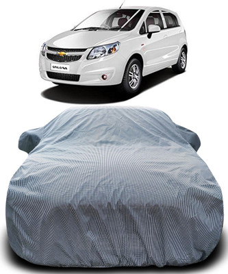 Gavya Car Cover For Chevrolet UVA (With Mirror Pockets)(Black, White)