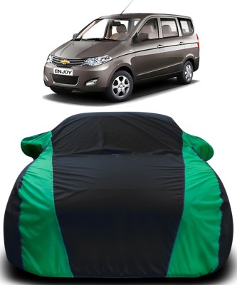 Gavya Car Cover For Chevrolet Enjoy (With Mirror Pockets)(Black, Green)