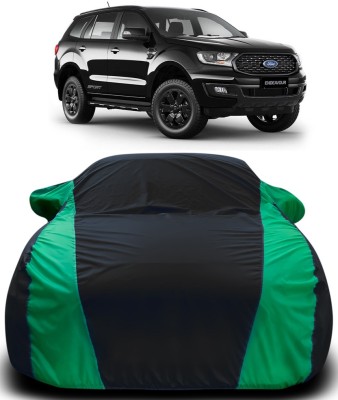 Gavya Car Cover For Ford Endeavour (With Mirror Pockets)(Black, Green)