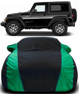 MoTRoX Car Cover For Mahindra Thar (With Mirror Pockets)(Black, Green)