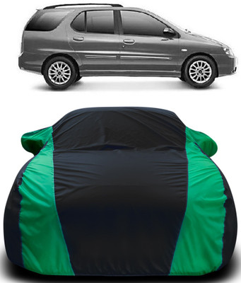MoTRoX Car Cover For Tata Indigo Marina (With Mirror Pockets)(Black, Green)