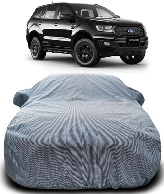 MoTRoX Car Cover For Ford Endeavour (With Mirror Pockets)(Black, White)