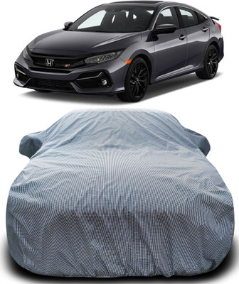 Gavya Car Cover For Honda Civic (With Mirror Pockets)(Black, White)