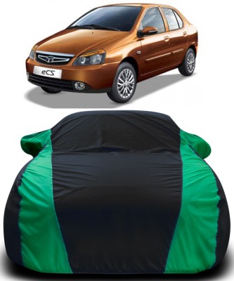 Elegance Car Cover For Tata Indigo eCS (With Mirror Pockets)(Black, Green)