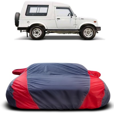 Ascension Car Cover For Maruti Suzuki Gypsy MG-410 (With Mirror Pockets)(Grey, Red)