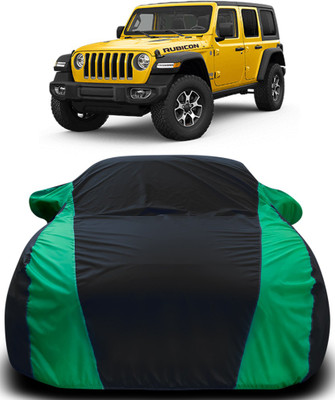 APNEK Car Cover For Jeep Wrangler (With Mirror Pockets)(Black, Green)