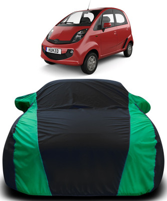 APNEK Car Cover For Tata Nano Genx (With Mirror Pockets)(Black, Green)