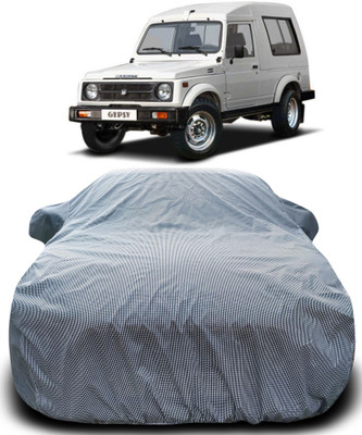 MoTRoX Car Cover For Maruti Suzuki Gypsy (With Mirror Pockets)(Black, White)