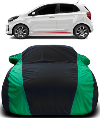 ProRox Car Cover For Kia Picanto (With Mirror Pockets)(Black, Green)
