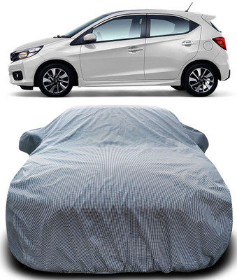 APNEK Car Cover For Honda Brio (With Mirror Pockets)(Black, White)
