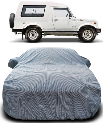 MoTRoX Car Cover For Maruti Suzuki Gypsy MG-410 (With Mirror Pockets)(Black, White)
