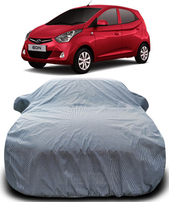 MoTRoX Car Cover For Hyundai Eon (With Mirror Pockets)(Black, White)