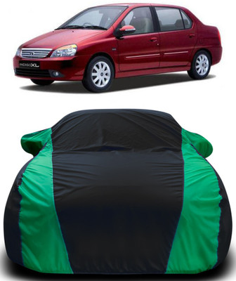 APNEK Car Cover For Tata Indigo XL (With Mirror Pockets)(Black, Green)