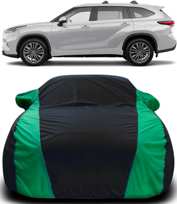 Gavya Car Cover For Toyota Highlander (With Mirror Pockets)(Black, Green)