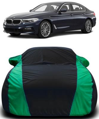 Gavya Car Cover For BMW 5 Series (With Mirror Pockets)(Black, Green)