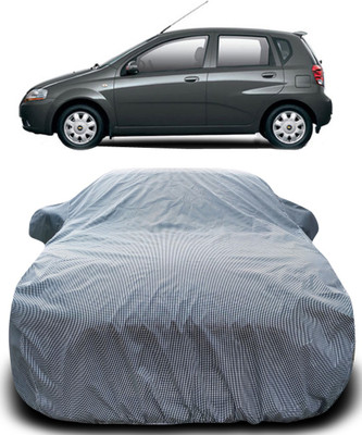Gavya Car Cover For Chevrolet Aveo Uva (With Mirror Pockets)(Black, White)
