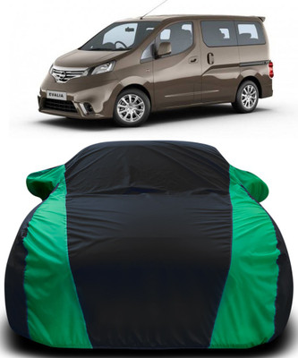Gavya Car Cover For Nissan Evalia (With Mirror Pockets)(Black, Green)