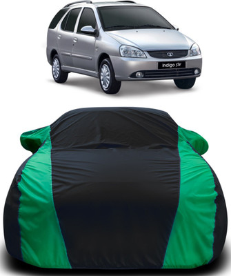 APNEK Car Cover For Tata Indigo (With Mirror Pockets)(Black, Green)