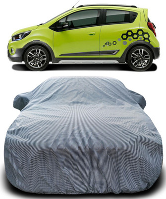 MoTRoX Car Cover For Chevrolet Beat (With Mirror Pockets)(Black, White)