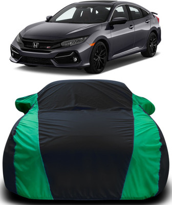 APNEK Car Cover For Honda Civic (With Mirror Pockets)(Black, Green)